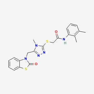 molecular formula C21H21N5O2S2 B2658133 N-(2,3-dimethylphenyl)-2-((4-methyl-5-((2-oxobenzo[d]thiazol-3(2H)-yl)methyl)-4H-1,2,4-triazol-3-yl)thio)acetamide CAS No. 847400-22-0