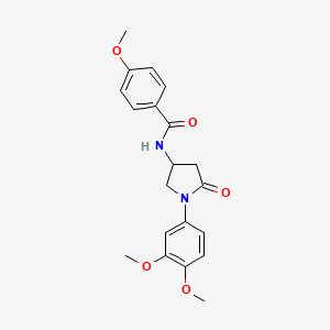 molecular formula C20H22N2O5 B2658139 N-[1-(3,4-dimethoxyphenyl)-5-oxopyrrolidin-3-yl]-4-methoxybenzamide CAS No. 900996-62-5