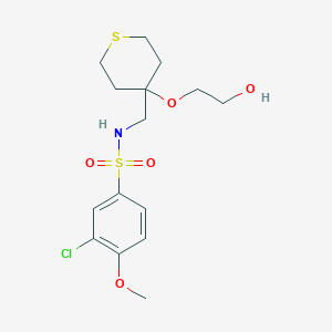 3-chloro-N-((4-(2-hydroxyethoxy)tetrahydro-2H-thiopyran-4-yl)methyl)-4-methoxybenzenesulfonamide