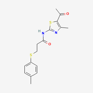 molecular formula C16H18N2O2S2 B2658176 N-(5-acetyl-4-methylthiazol-2-yl)-3-(p-tolylthio)propanamide CAS No. 895462-63-2