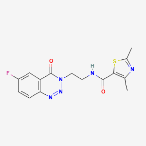 molecular formula C15H14FN5O2S B2658178 N-(2-(6-fluoro-4-oxobenzo[d][1,2,3]triazin-3(4H)-yl)ethyl)-2,4-dimethylthiazole-5-carboxamide CAS No. 1903777-09-2