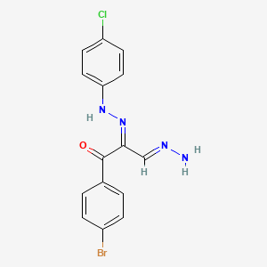 (2Z,3E)-1-(4-bromophenyl)-2-[2-(4-chlorophenyl)hydrazin-1-ylidene]-3-hydrazinylidenepropan-1-one