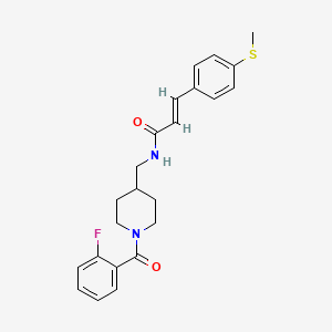 (E)-N-((1-(2-fluorobenzoyl)piperidin-4-yl)methyl)-3-(4-(methylthio)phenyl)acrylamide