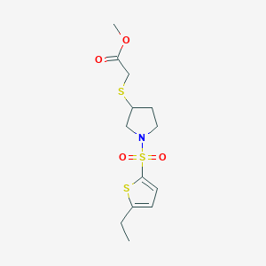 Methyl 2-((1-((5-ethylthiophen-2-yl)sulfonyl)pyrrolidin-3-yl)thio)acetate