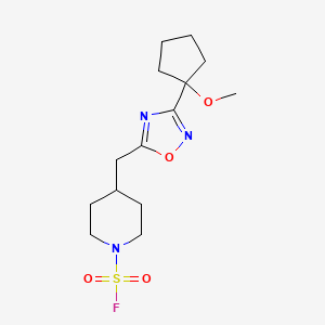 4-[[3-(1-Methoxycyclopentyl)-1,2,4-oxadiazol-5-yl]methyl]piperidine-1-sulfonyl fluoride