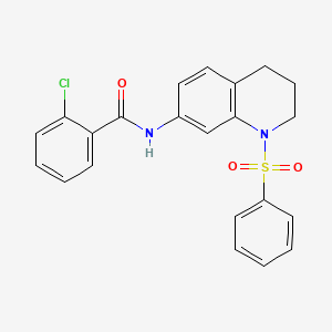 2-chloro-N-(1-(phenylsulfonyl)-1,2,3,4-tetrahydroquinolin-7-yl)benzamide