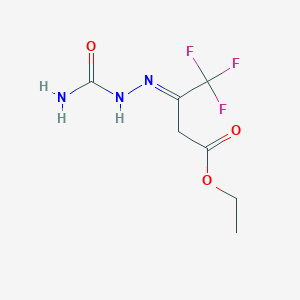 molecular formula C7H10F3N3O3 B2658231 ethyl (3E)-3-[(carbamoylamino)imino]-4,4,4-trifluorobutanoate CAS No. 666728-19-4