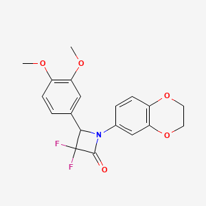 1-(2,3-Dihydro-1,4-benzodioxin-6-yl)-4-(3,4-dimethoxyphenyl)-3,3-difluoroazetidin-2-one