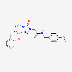 molecular formula C22H21N5O4 B2658235 N-[(4-methoxyphenyl)methyl]-2-[8-(2-methylphenoxy)-3-oxo-2H,3H-[1,2,4]triazolo[4,3-a]pyrazin-2-yl]acetamide CAS No. 1251602-91-1