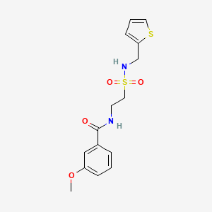 3-methoxy-N-(2-(N-(thiophen-2-ylmethyl)sulfamoyl)ethyl)benzamide