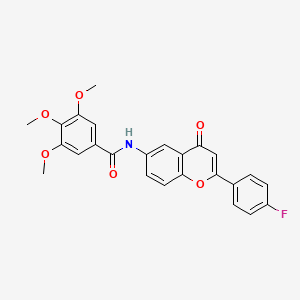 molecular formula C25H20FNO6 B2658244 N-(2-(4-fluorophenyl)-4-oxo-4H-chromen-6-yl)-3,4,5-trimethoxybenzamide CAS No. 921556-18-5