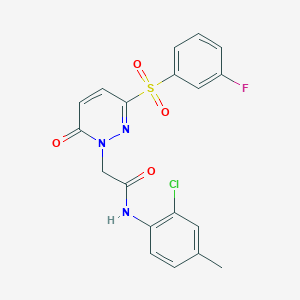 molecular formula C19H15ClFN3O4S B2658256 N-(2-chloro-4-methylphenyl)-2-[3-(3-fluorobenzenesulfonyl)-6-oxo-1,6-dihydropyridazin-1-yl]acetamide CAS No. 1251570-11-2