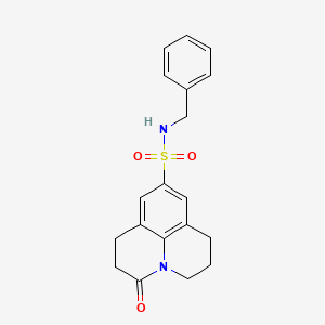 molecular formula C19H20N2O3S B2658265 N-benzyl-2-oxo-1-azatricyclo[7.3.1.0^{5,13}]trideca-5,7,9(13)-triene-7-sulfonamide CAS No. 896375-16-9