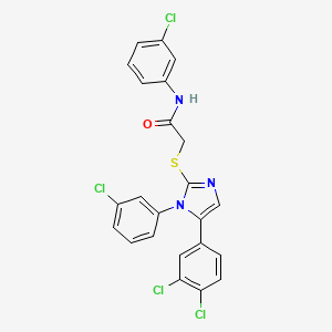 N-(3-chlorophenyl)-2-((1-(3-chlorophenyl)-5-(3,4-dichlorophenyl)-1H-imidazol-2-yl)thio)acetamide