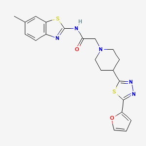 2-(4-(5-(furan-2-yl)-1,3,4-thiadiazol-2-yl)piperidin-1-yl)-N-(6-methylbenzo[d]thiazol-2-yl)acetamide