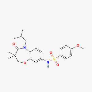 N-(5-isobutyl-3,3-dimethyl-4-oxo-2,3,4,5-tetrahydrobenzo[b][1,4]oxazepin-8-yl)-4-methoxybenzenesulfonamide