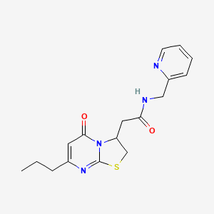 2-(5-oxo-7-propyl-3,5-dihydro-2H-thiazolo[3,2-a]pyrimidin-3-yl)-N-(pyridin-2-ylmethyl)acetamide
