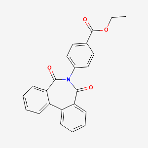 molecular formula C23H17NO4 B2658374 ethyl 4-{8,10-dioxo-9-azatricyclo[9.4.0.0^{2,7}]pentadeca-1(11),2(7),3,5,12,14-hexaen-9-yl}benzoate CAS No. 124214-24-0