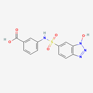 molecular formula C13H10N4O5S B2658401 3-(1-hydroxy-1H-1,2,3-benzotriazole-6-sulfonamido)benzoic acid CAS No. 749906-96-5
