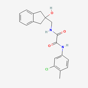 molecular formula C19H19ClN2O3 B2658427 N'-(3-chloro-4-methylphenyl)-N-[(2-hydroxy-2,3-dihydro-1H-inden-2-yl)methyl]ethanediamide CAS No. 2034529-00-3