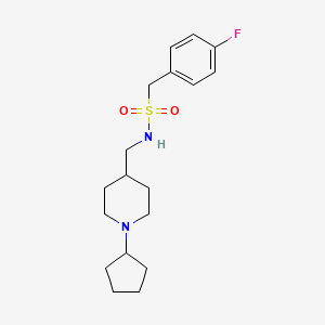 molecular formula C18H27FN2O2S B2658443 N-[(1-cyclopentylpiperidin-4-yl)methyl]-1-(4-fluorophenyl)methanesulfonamide CAS No. 953144-23-5