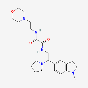 molecular formula C23H35N5O3 B2658447 N1-(2-(1-methylindolin-5-yl)-2-(pyrrolidin-1-yl)ethyl)-N2-(2-morpholinoethyl)oxalamide CAS No. 922117-24-6