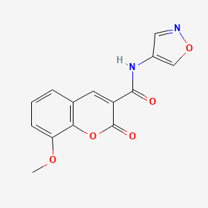molecular formula C14H10N2O5 B2658456 N-(isoxazol-4-yl)-8-methoxy-2-oxo-2H-chromene-3-carboxamide CAS No. 1396850-70-6