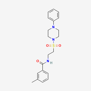 molecular formula C20H25N3O3S B2658464 3-methyl-N-{2-[(4-phenylpiperazin-1-yl)sulfonyl]ethyl}benzamide CAS No. 897611-84-6