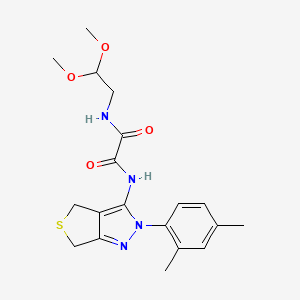 molecular formula C19H24N4O4S B2658479 N-(2,2-dimethoxyethyl)-N'-[2-(2,4-dimethylphenyl)-2H,4H,6H-thieno[3,4-c]pyrazol-3-yl]ethanediamide CAS No. 899756-14-0