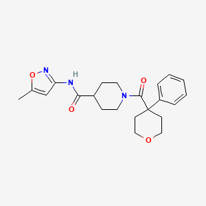 molecular formula C22H27N3O4 B2658486 N-(5-methyl-1,2-oxazol-3-yl)-1-(4-phenyloxane-4-carbonyl)piperidine-4-carboxamide CAS No. 1226453-87-7