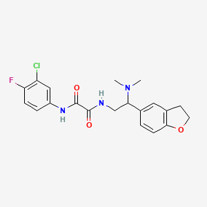 molecular formula C20H21ClFN3O3 B2658500 N'-(3-CHLORO-4-FLUOROPHENYL)-N-[2-(2,3-DIHYDRO-1-BENZOFURAN-5-YL)-2-(DIMETHYLAMINO)ETHYL]ETHANEDIAMIDE CAS No. 1428356-01-7
