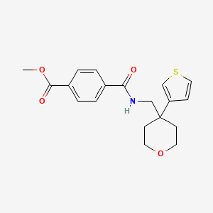 molecular formula C19H21NO4S B2658504 Methyl 4-({[4-(thiophen-3-yl)oxan-4-yl]methyl}carbamoyl)benzoate CAS No. 2320683-11-0