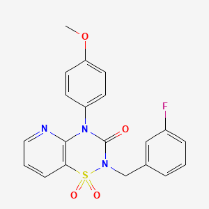 2-(3-fluorobenzyl)-4-(4-methoxyphenyl)-2H-pyrido[2,3-e][1,2,4]thiadiazin-3(4H)-one 1,1-dioxide