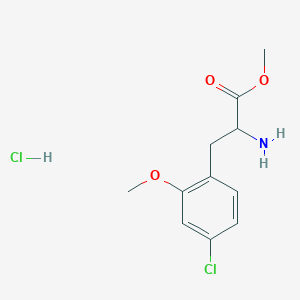 molecular formula C11H15Cl2NO3 B2658554 Methyl 2-amino-3-(4-chloro-2-methoxyphenyl)propanoate hydrochloride CAS No. 1822457-18-0