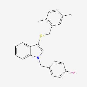 B2658557 3-((2,5-dimethylbenzyl)thio)-1-(4-fluorobenzyl)-1H-indole CAS No. 681274-90-8