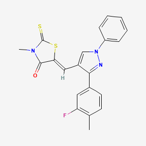 (Z)-5-((3-(3-fluoro-4-methylphenyl)-1-phenyl-1H-pyrazol-4-yl)methylene)-3-methyl-2-thioxothiazolidin-4-one