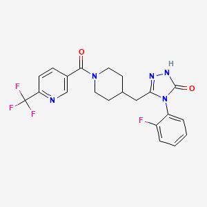 4-(2-fluorophenyl)-3-((1-(6-(trifluoromethyl)nicotinoyl)piperidin-4-yl)methyl)-1H-1,2,4-triazol-5(4H)-one