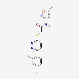 2-((6-(2,4-dimethylphenyl)pyridazin-3-yl)thio)-N-(5-methylisoxazol-3-yl)acetamide