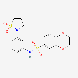 N-(5-(1,1-dioxidoisothiazolidin-2-yl)-2-methylphenyl)-2,3-dihydrobenzo[b][1,4]dioxine-6-sulfonamide