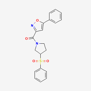 (5-Phenylisoxazol-3-yl)(3-(phenylsulfonyl)pyrrolidin-1-yl)methanone