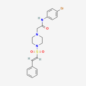 N-(4-bromophenyl)-2-[4-[(E)-2-phenylethenyl]sulfonylpiperazin-1-yl]acetamide