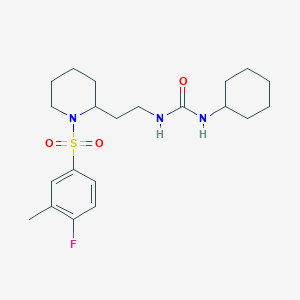 1-Cyclohexyl-3-(2-(1-((4-fluoro-3-methylphenyl)sulfonyl)piperidin-2-yl)ethyl)urea