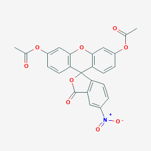 molecular formula C24H15NO9 B026586 Spiro[isobenzofuran-1(3H),9'-[9H]xanthen]-3-one, 3',6'-bis(acetyloxy)-5-nitro- CAS No. 14926-29-5