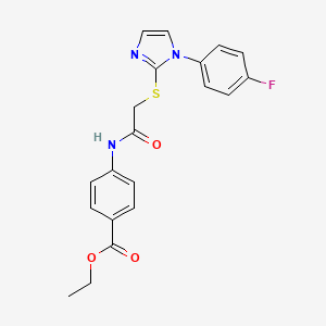 Ethyl 4-[[2-[1-(4-fluorophenyl)imidazol-2-yl]sulfanylacetyl]amino]benzoate
