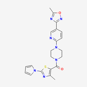 (4-(5-(5-methyl-1,2,4-oxadiazol-3-yl)pyridin-2-yl)piperazin-1-yl)(4-methyl-2-(1H-pyrrol-1-yl)thiazol-5-yl)methanone