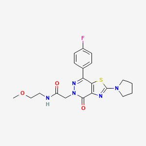 2-(7-(4-fluorophenyl)-4-oxo-2-(pyrrolidin-1-yl)thiazolo[4,5-d]pyridazin-5(4H)-yl)-N-(2-methoxyethyl)acetamide