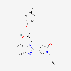 molecular formula C24H27N3O3 B2658635 1-烯丙基-4-(1-(2-羟基-3-(对甲苯氧基)丙基)-1H-苯并[2,3-d]咪唑-2-基)吡咯烷-2-酮 CAS No. 1018146-94-5