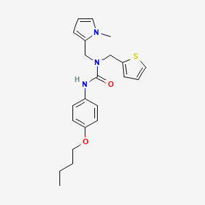 molecular formula C22H27N3O2S B2658643 3-(4-丁氧基苯基)-1-((1-甲基-1H-吡咯-2-基)甲基)-1-(噻吩-2-基甲基)脲 CAS No. 1257553-41-5
