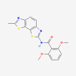 molecular formula C18H15N3O3S2 B2658652 2,6-dimethoxy-N-(7-methyl-[1,3]thiazolo[4,5-g][1,3]benzothiazol-2-yl)benzamide CAS No. 500198-53-8