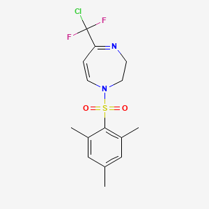 molecular formula C15H17ClF2N2O2S B2658657 5-[chloro(difluoro)methyl]-1-(mesitylsulfonyl)-2,3-dihydro-1H-1,4-diazepine CAS No. 439096-53-4